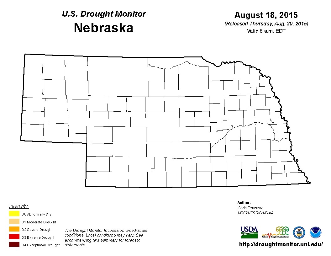August 2015 Nebraska drought monitor