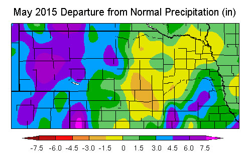 May 2015 Departure from Normal Precipitation