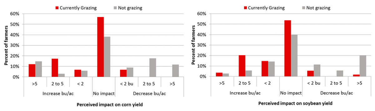Survey respondents perceived yield impact of grazing corn residue