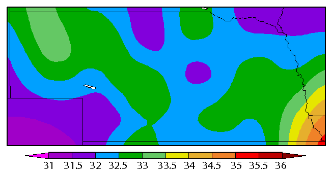 Nebraska soil temperature map Feb 5 2016