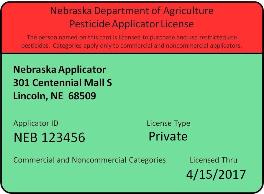 Commercial pesticide applicator sample certificate