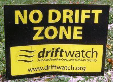 Field sign identifying No Drift Zone