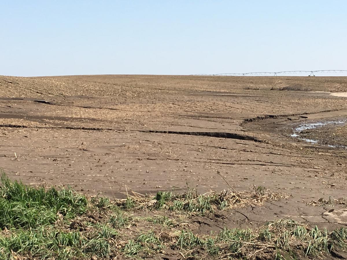 Soil erosion in Saline County