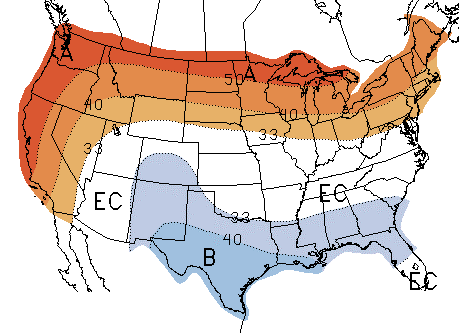 30 day temperature outlook Feb 2016