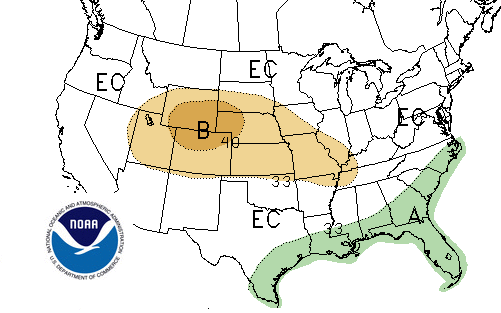 US map of August-October precip outlook