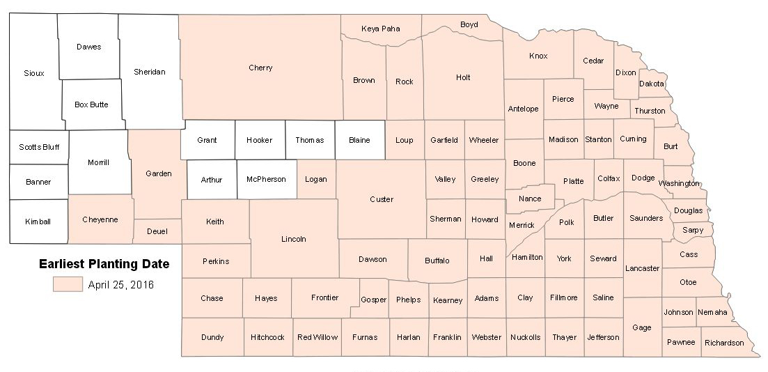 RMA 2016 Initial Planting Date for Soybean in Nebraska