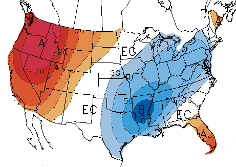 30 day forecast from NWS CPC