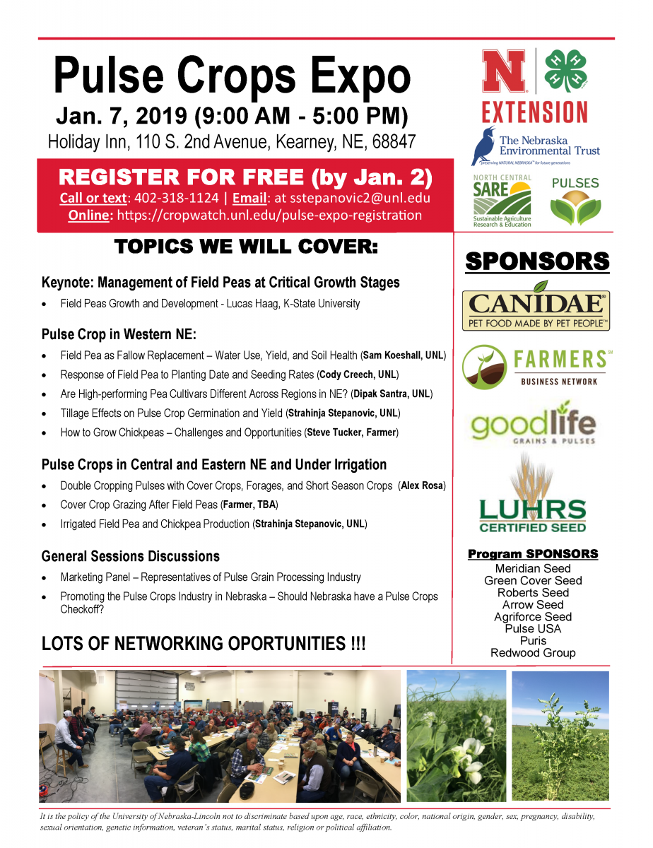 2019 Nebraska Pulse Crops Expo Flyer