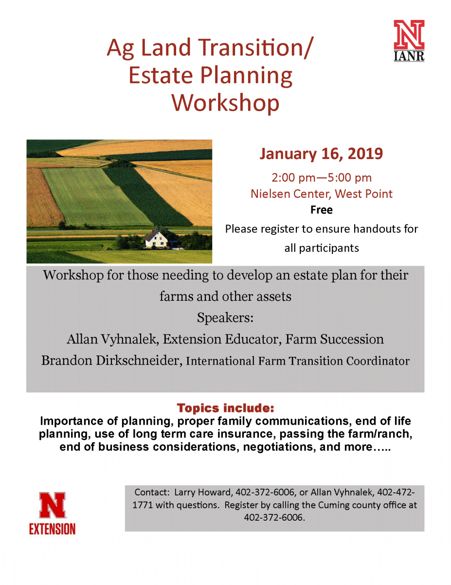 Estate Planning Workshop Jan. 16
