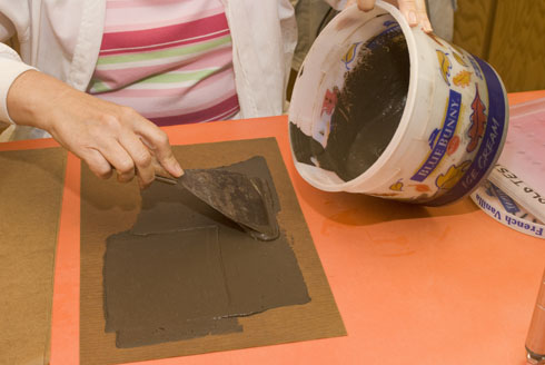 soil paste applied to paper