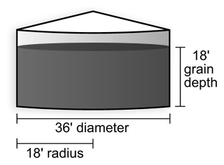 Estimating grain bin storage