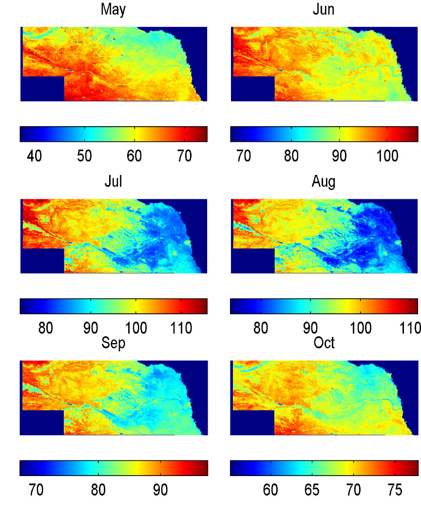 Nebraska maps showing average surface temperatures