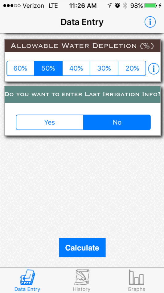 Crop Water App screen