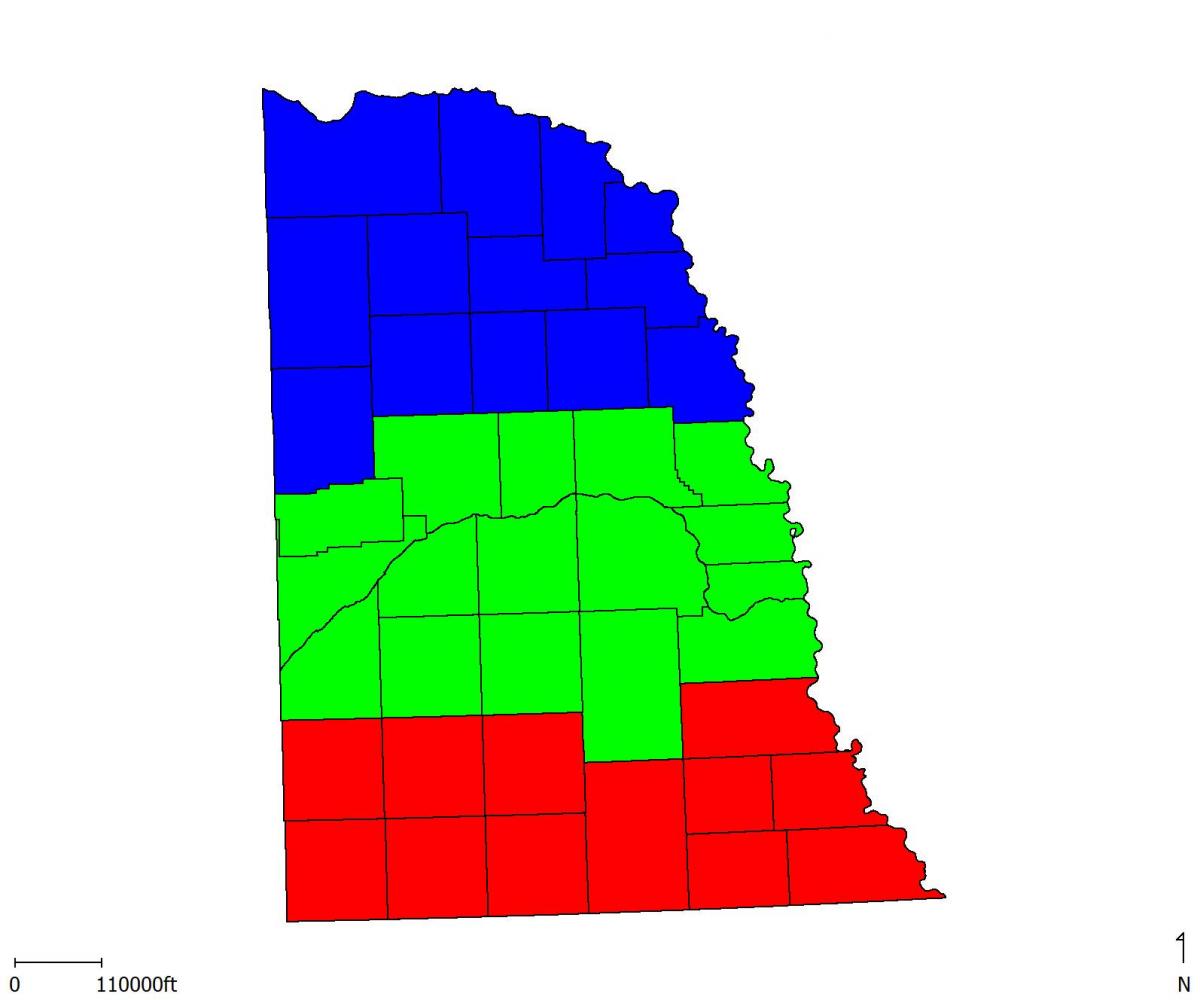 Eastern Nebraska crop reporting districts