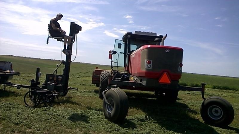 Will Meyer of central Nebraska uses a Life Essentials lift to allow access to his feed truck, horse, pickup, and tractor.