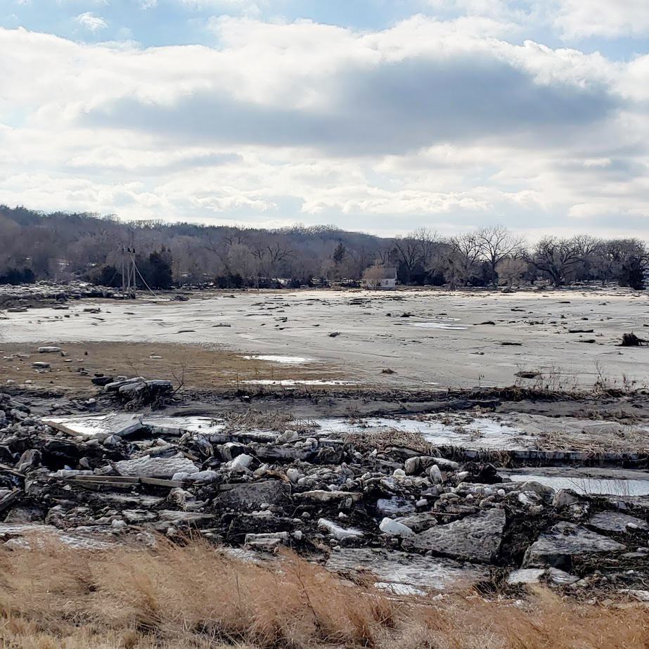 Flood-damaged field in northeast Nebraska in 2019 (Photo by Tamra Jackson-Ziems)