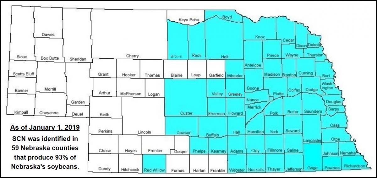 Distribution of SCN in Nebraska
