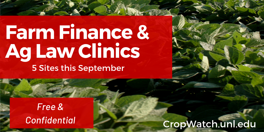 Card promoting the September 2019 ag law and ag finance NDA clinics