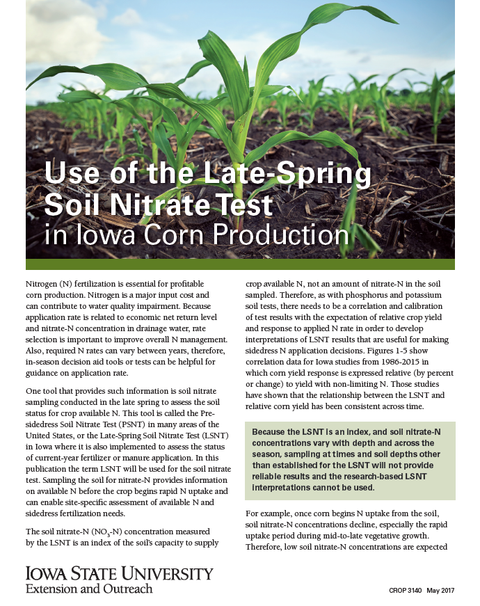 Cover of ISU Crop 3140 Extension Publication