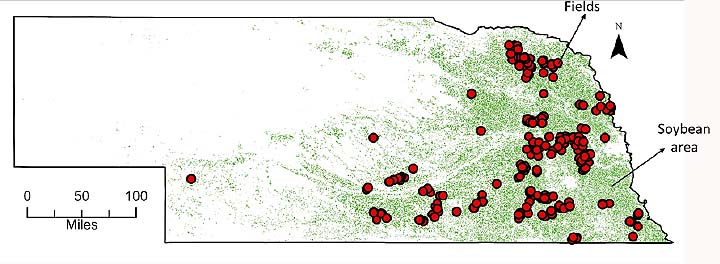 Map of soybean seed samples