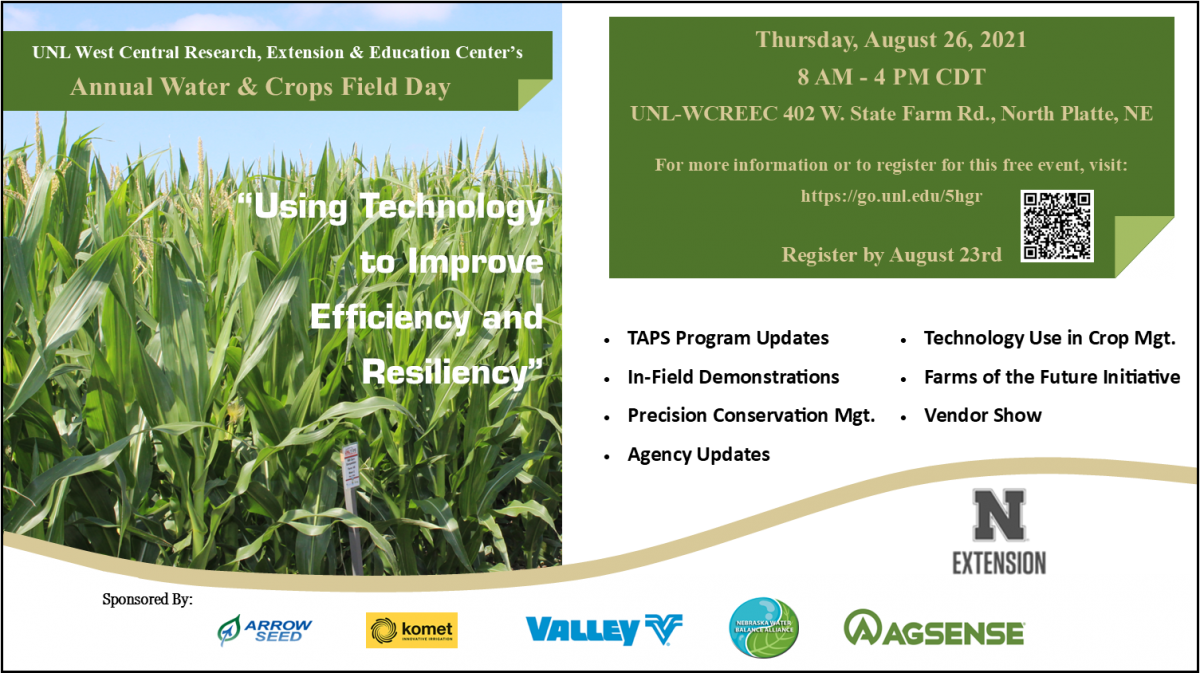 Water and Crops Field Day Set for Aug. 26 CropWatch University of