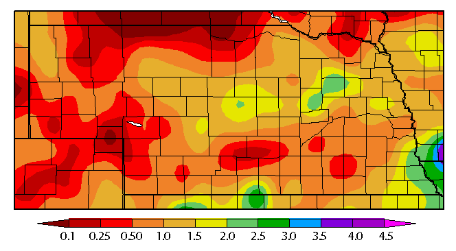 Map of Nebraska precipitation July 14-20