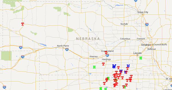Tracking May 6, 2015 tornadoes, storms