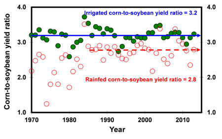 Chart of historical corn-soybean trends
