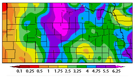 14-day precipitation map of Nebraska