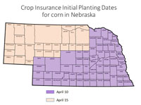 2015 RMA initial corn planting dates