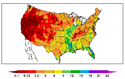 Graphic illustrating precipitation levels