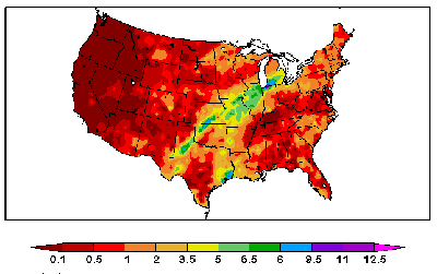 Graphic illustrating precipitation levels