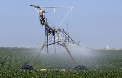 Center pivot irrigation system.
