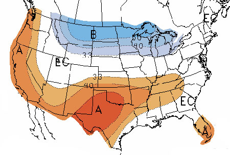 CPC 30-day temperature outlook for May 2014