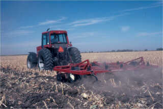 Chisel plowing corn residue
