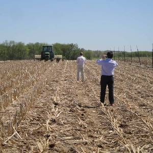 No-till soybean planting at UNL's Rogers Memorial Farm