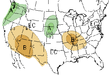 90-day U.S. precipitation map