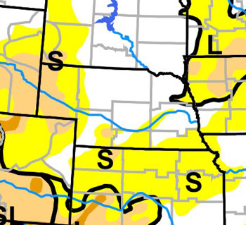 Drought monitor of Nebraska