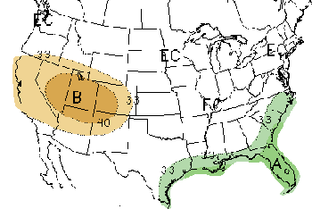 U.S. precipitation map