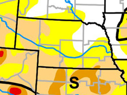 Drought monitor map for Nebraska