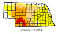 December 2013 Nebraska drought map