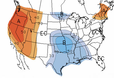 US map forecasting May temperatures - NOAA 