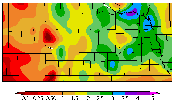 Nebraska map of precipitation