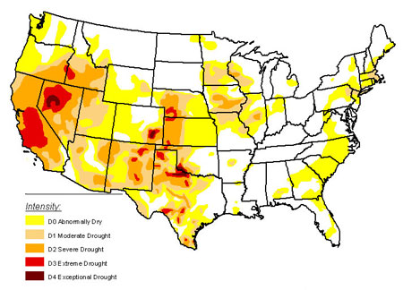 U.S. drought monitor map for December 2013