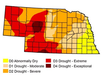 drought monitor of Nebraska