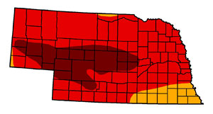 Nebraska drought as of August 14, 2012