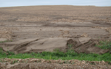 Photo: Soil erosion in field