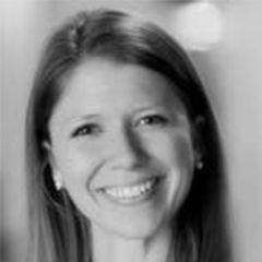 Jenny Kramm smiling in black and white headshot