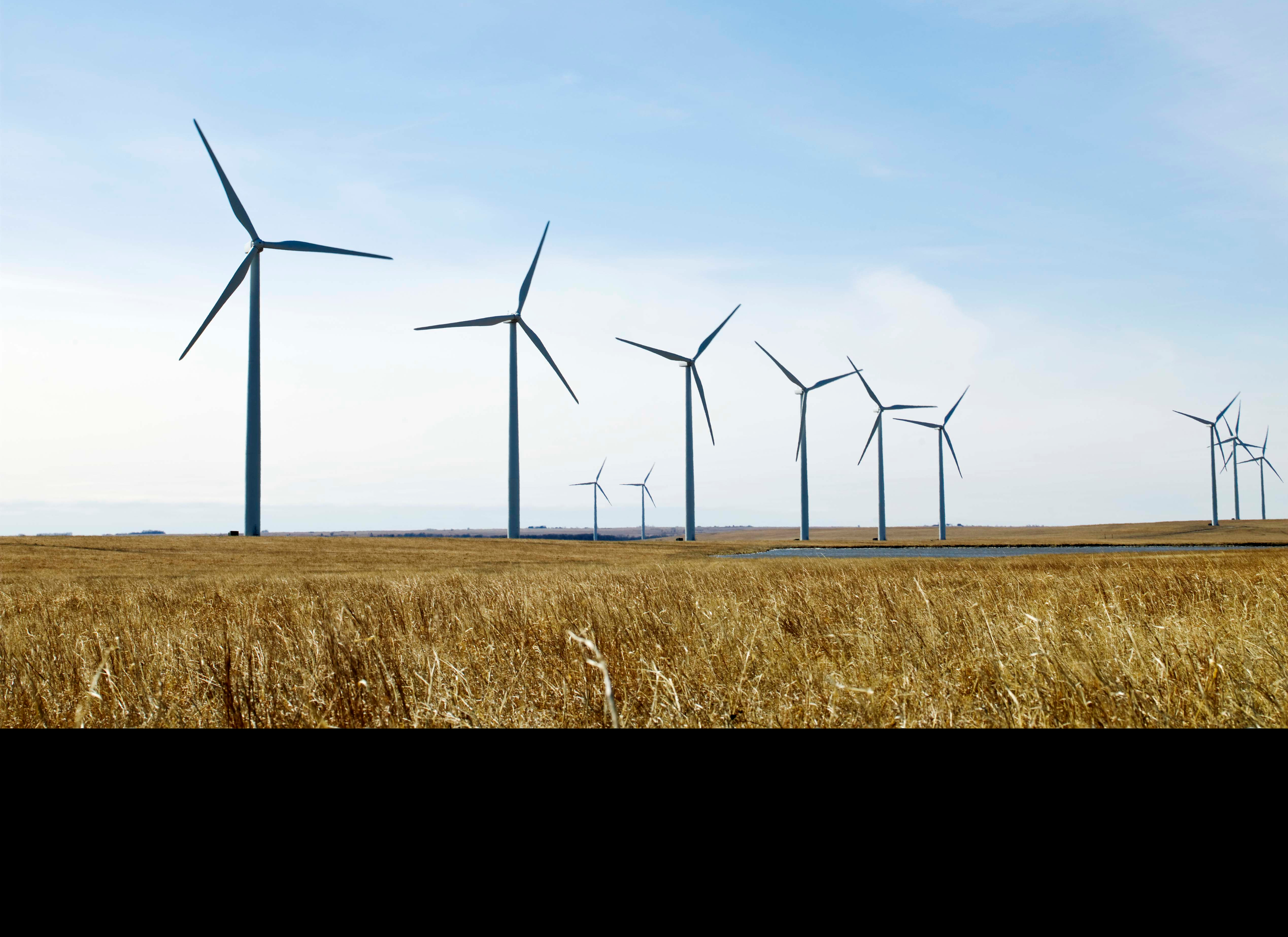 wind turbines near cropland