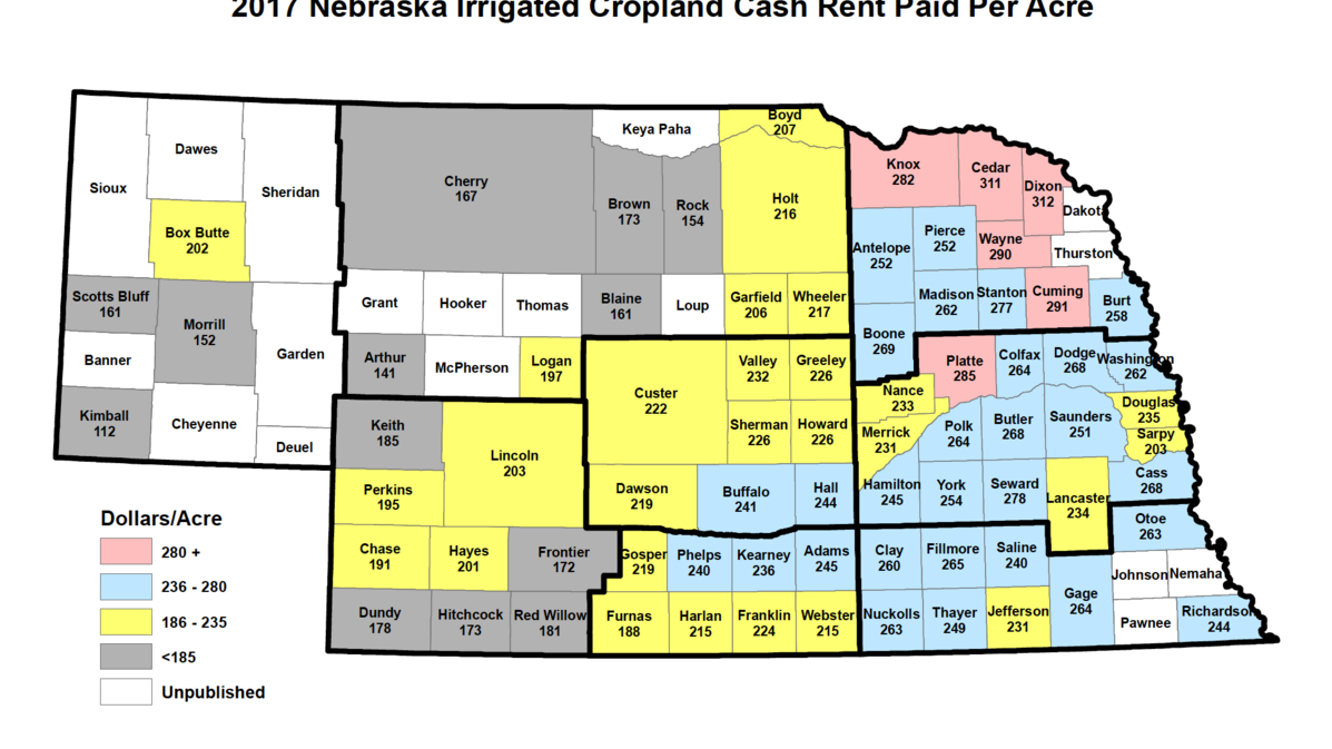 By the Numbers: Who's Paying How Much in Cash Rent? | CropWatch | Nebraska